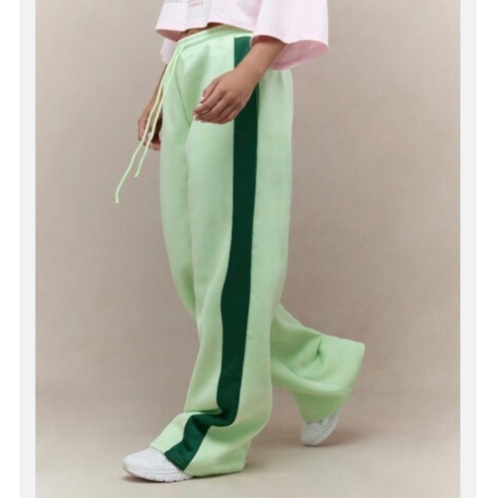 NWT Missguided Green Flare Track Pants